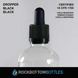 120ml Semi-Transparent Black Glass Bottle - Rock Bottom Bottles / Packaging Company LLC