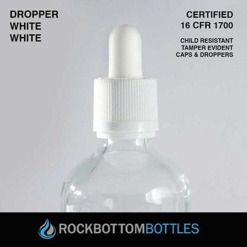 15ml White Droppers - Rock Bottom Bottles / Packaging Company LLC