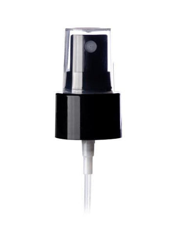 20-410 Black Smooth Fine Mist Sprayer - Rock Bottom Bottles / Packaging Company LLC