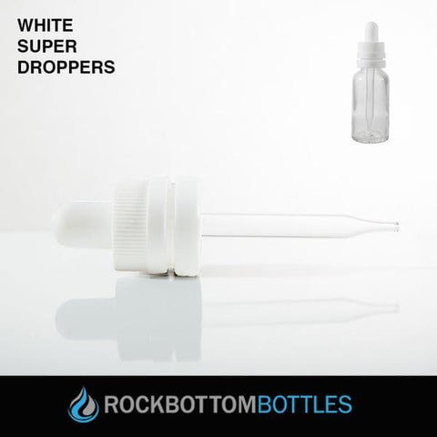 60ml White Super Droppers - Rock Bottom Bottles / Packaging Company LLC