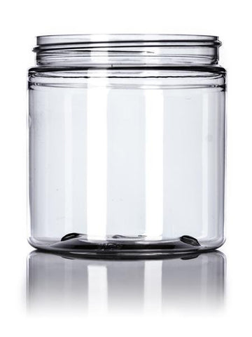 8 oz clear PET single wall jar with 70-400 neck finish - CASED 200 - Rock Bottom Bottles / Packaging Company LLC