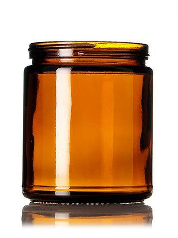 8oz Amber Glass Straight Sided Jar Round - 70-400 - Cased 144 - Rock Bottom Bottles / Packaging Company LLC