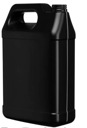 1 Gallon / 4 Liter Black F-Style Bottle with 38mm CR Snap Finish - 568 per pallet - Rock Bottom Bottles / Packaging Company LLC