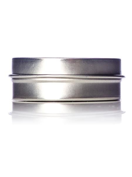 1 oz silver steel flat tin with slip cover lid - CASED 1200 - Rock Bottom Bottles / Packaging Company LLC