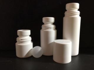 1 oz. White HDPE Plastic Roll On Bottle (Not Refillable) Includes: Bottle, Cap and Ball - Cased 1400 - Rock Bottom Bottles / Packaging Company LLC