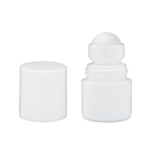 1 oz. White HDPE Plastic Roll On - Bottle Only - Cased 1400 - Rock Bottom Bottles / Packaging Company LLC