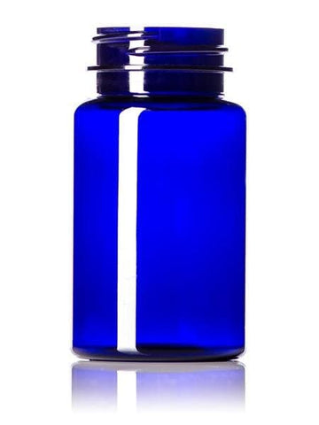100 cc cobalt blue PET pill packer bottle with 38-400 neck finish CASED 580 - Rock Bottom Bottles / Packaging Company LLC