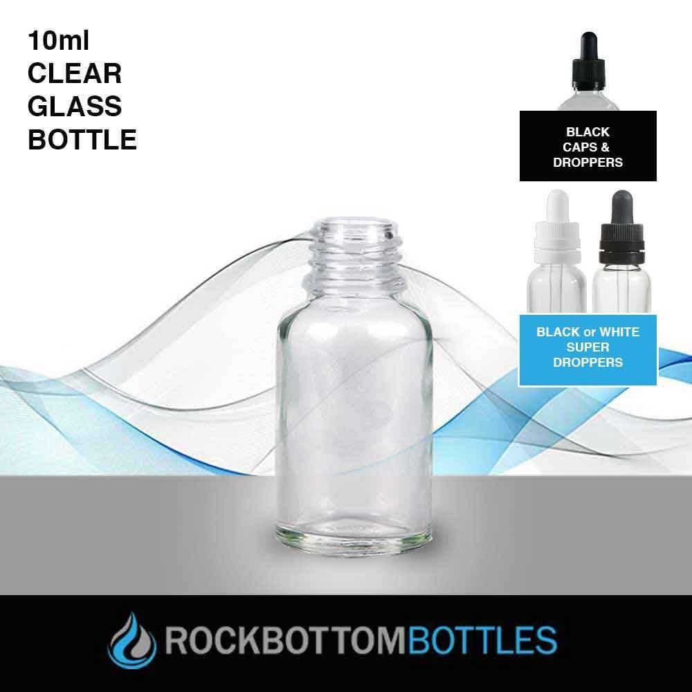 10ml Clear Glass Bottle - Rock Bottom Bottles / Packaging Company LLC