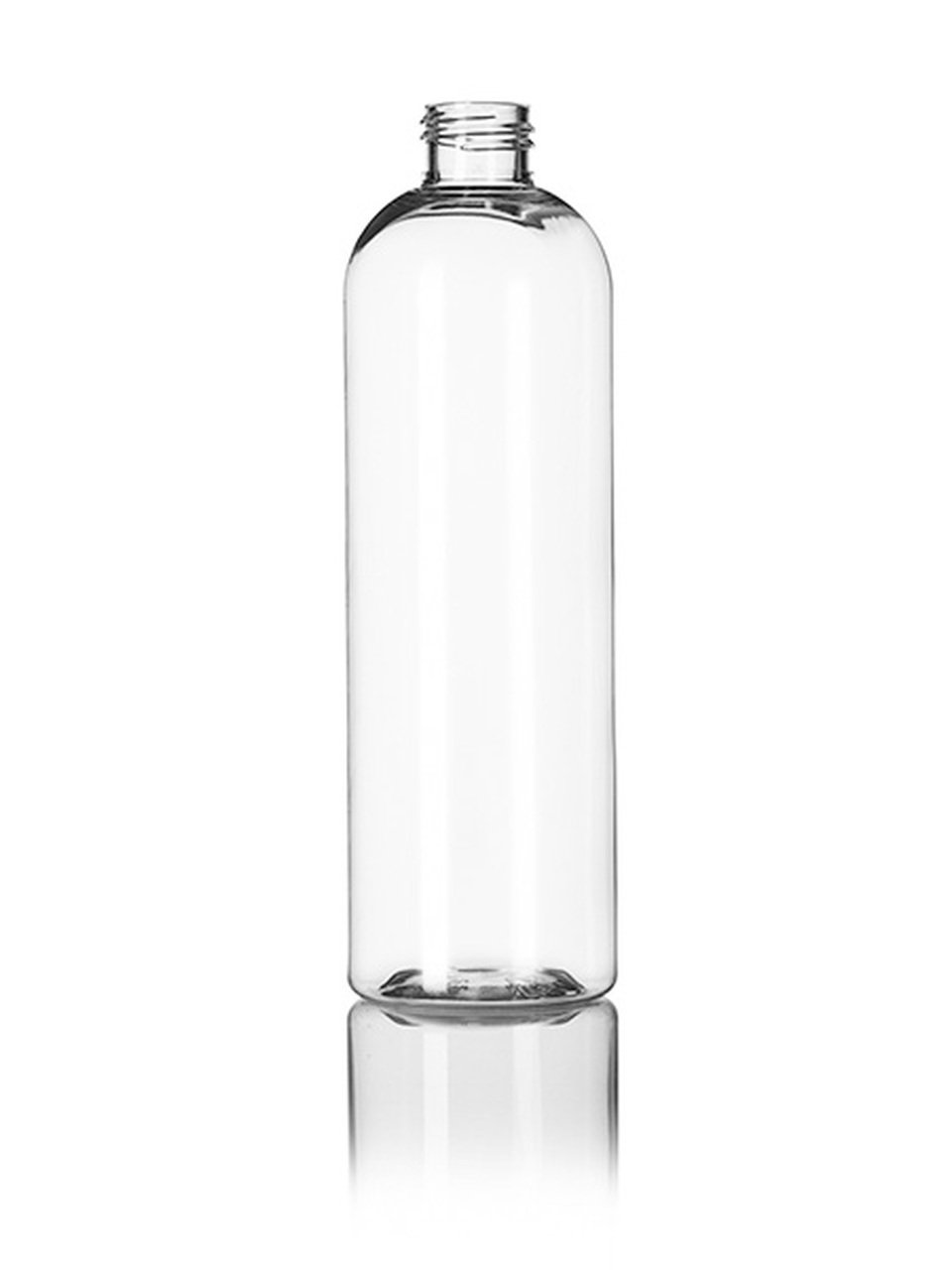 12 oz clear PET cosmo round bottle with 24-410 neck finish - 200 per case - Rock Bottom Bottles / Packaging Company LLC