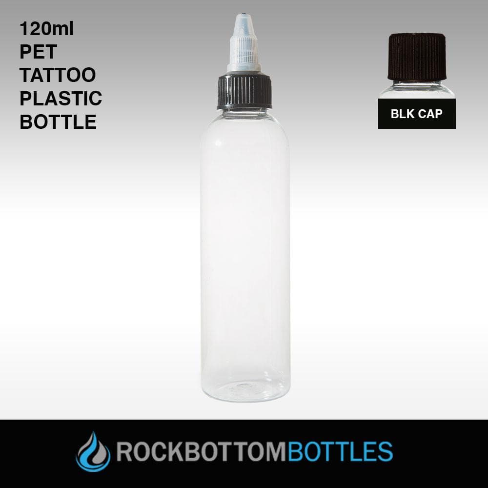 120ML - PET TATOO PLASTIC BOTTLE - Rock Bottom Bottles / Packaging Company LLC