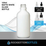120ml White Matte Glass Bottle - Rock Bottom Bottles / Packaging Company LLC