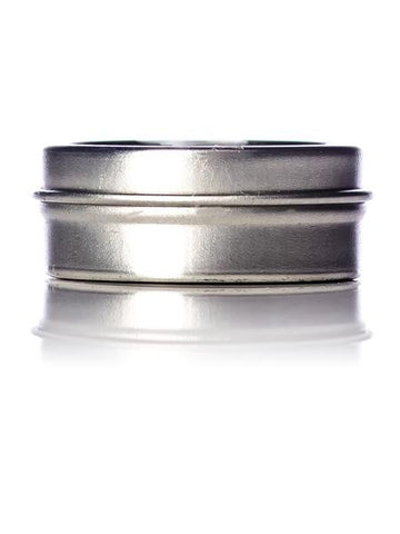1/4 oz silver steel flat tin with slip cover lid - CASED 300 - Rock Bottom Bottles / Packaging Company LLC