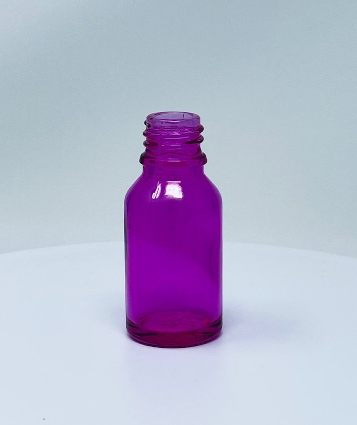 15ml Semi Transparent Pink Glass Bottle 18-415 - Rock Bottom Bottles / Packaging Company LLC