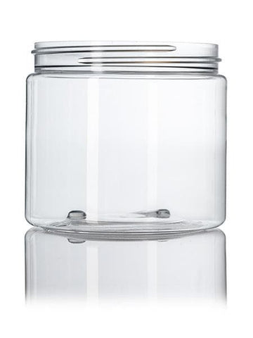 16 oz clear PET single wall jar with 89-400 neck finish CASED 245 - Rock Bottom Bottles / Packaging Company LLC