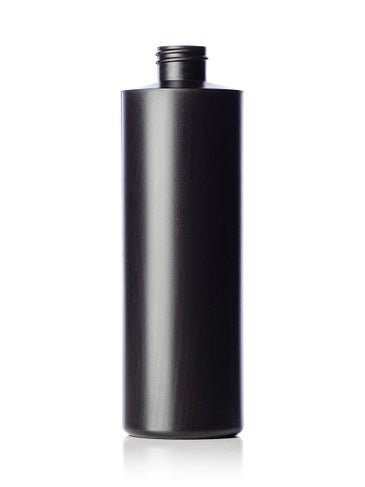 16oz Black HDPE 28-410 Neck Cylinder Bottles - CASED 240 - Rock Bottom Bottles / Packaging Company LLC