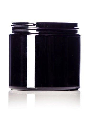 16oz Black PET Single Wall Jar 89-400 - CASED 245 - Rock Bottom Bottles / Packaging Company LLC