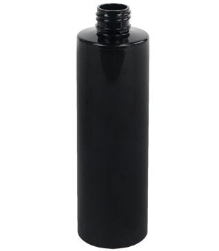 16oz Black PVC Cylinder Bottle Neck 28-410 - Cased 243 - Rock Bottom Bottles / Packaging Company LLC