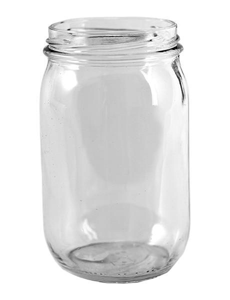 16oz Clear Glass Jar 70-2030 -Cased 12 per pack - 240 cases per pallet - 2880 per pallet - 1 Pallet MOQ - Rock Bottom Bottles / Packaging Company LLC