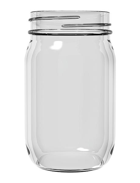 16oz Clear Glass Jar 70-450 -Cased 12 per pack - 240 cases per pallet - 2880 per pallet - 1 Pallet MOQ - Rock Bottom Bottles / Packaging Company LLC