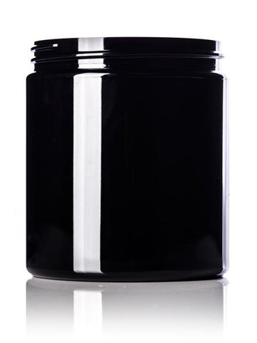 19 oz black PET single wall jar with 89-400 neck finish - CASED 175 - Rock Bottom Bottles / Packaging Company LLC
