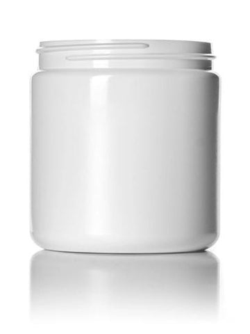 19 oz White HDPE Single Wall Jar with 89-400 Neck Finish - CASED 144 - Rock Bottom Bottles / Packaging Company LLC