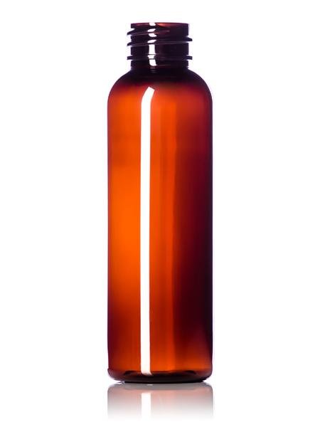 2 oz amber PET cosmo round bottle with 20-410 neck finish - CASED 500 - Rock Bottom Bottles / Packaging Company LLC