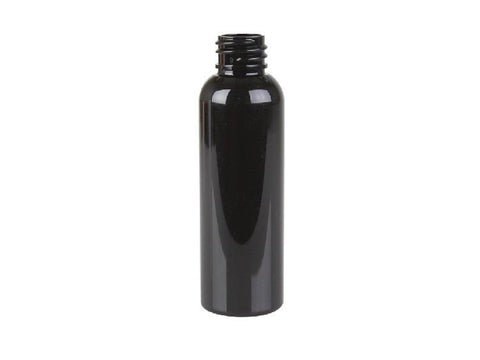 2 oz Black PET cosmo round bottle with 20-410 neck finish - CASED 1230 - Rock Bottom Bottles / Packaging Company LLC