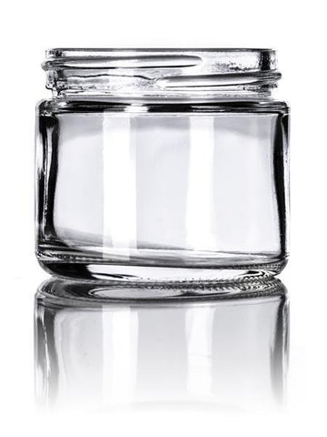 2 oz Clear Glass Straight-Sided Round Jar  53-400 Neck - CASED 156 - Rock Bottom Bottles / Packaging Company LLC