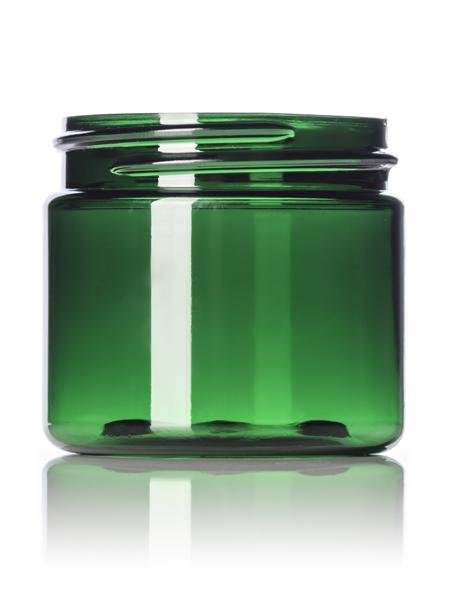 2 oz green PET single wall jar with 48-400 neck finish - CASED 736 - Rock Bottom Bottles / Packaging Company LLC
