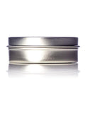 2 oz silver steel flat tin with slip cover lid - CASED 432 - Rock Bottom Bottles / Packaging Company LLC