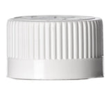 20-400 White Ribbed Child - Resistant Cap Universal HIS Liner Cased 4600 - Rock Bottom Bottles / Packaging Company LLC