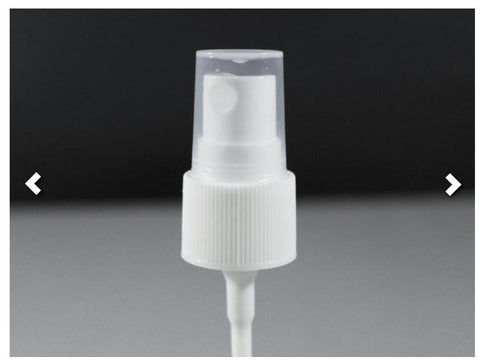 20-410 Neck Fine Ribbed White Mist Sprayer with Clear Overcap 85mm Down Tube - CASED 4000 - Rock Bottom Bottles / Packaging Company LLC