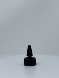 24-410 Black Ribbed Yorker / Twist cap Black Black with Seal and Pressure Seal - Cased 5000 - Rock Bottom Bottles / Packaging Company LLC