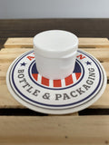 24-410  Flip Cap White Ribbed - Cased 5000 - Rock Bottom Bottles / Packaging Company LLC
