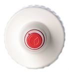 24-410 Ribbed Skirt Yorker Red Tip White PP Plastic Cased 1800 - Rock Bottom Bottles / Packaging Company LLC