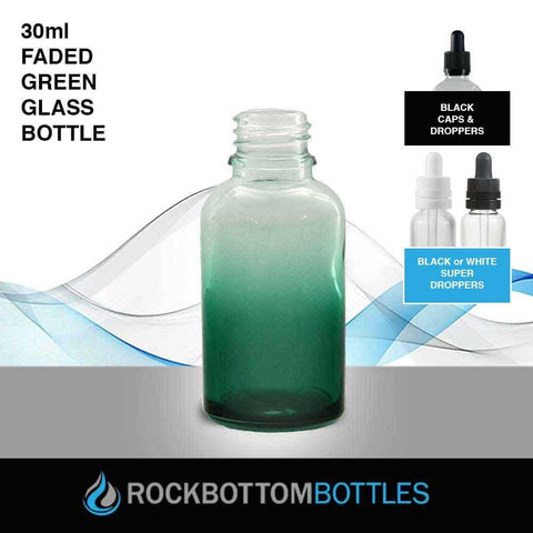 30ml Faded Green Glass Bottle - Rock Bottom Bottles / Packaging Company LLC