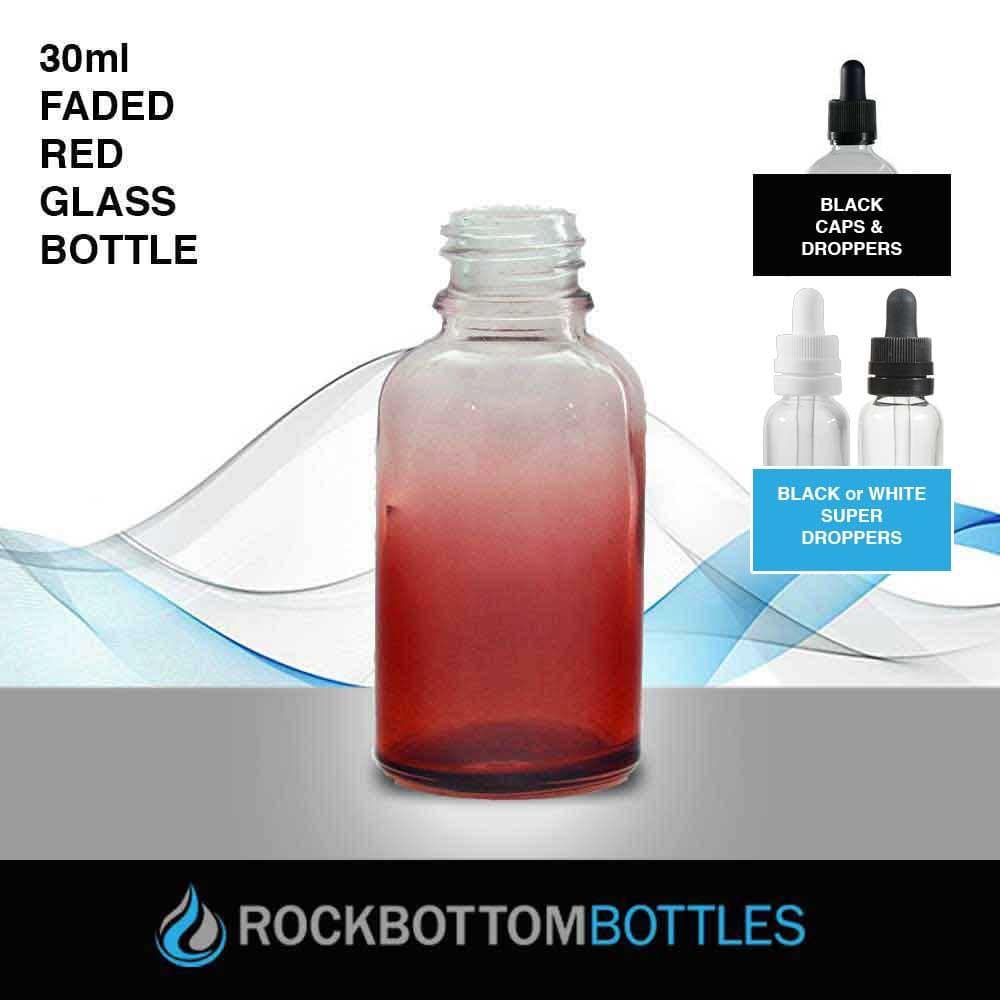 30ml Faded Red Glass Bottle - Rock Bottom Bottles / Packaging Company LLC