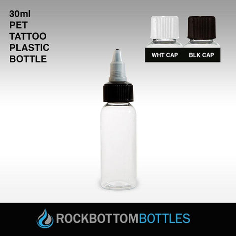 30ML - PET TATTOO PLASTIC BOTTLE - CASED 1080 - Rock Bottom Bottles / Packaging Company LLC
