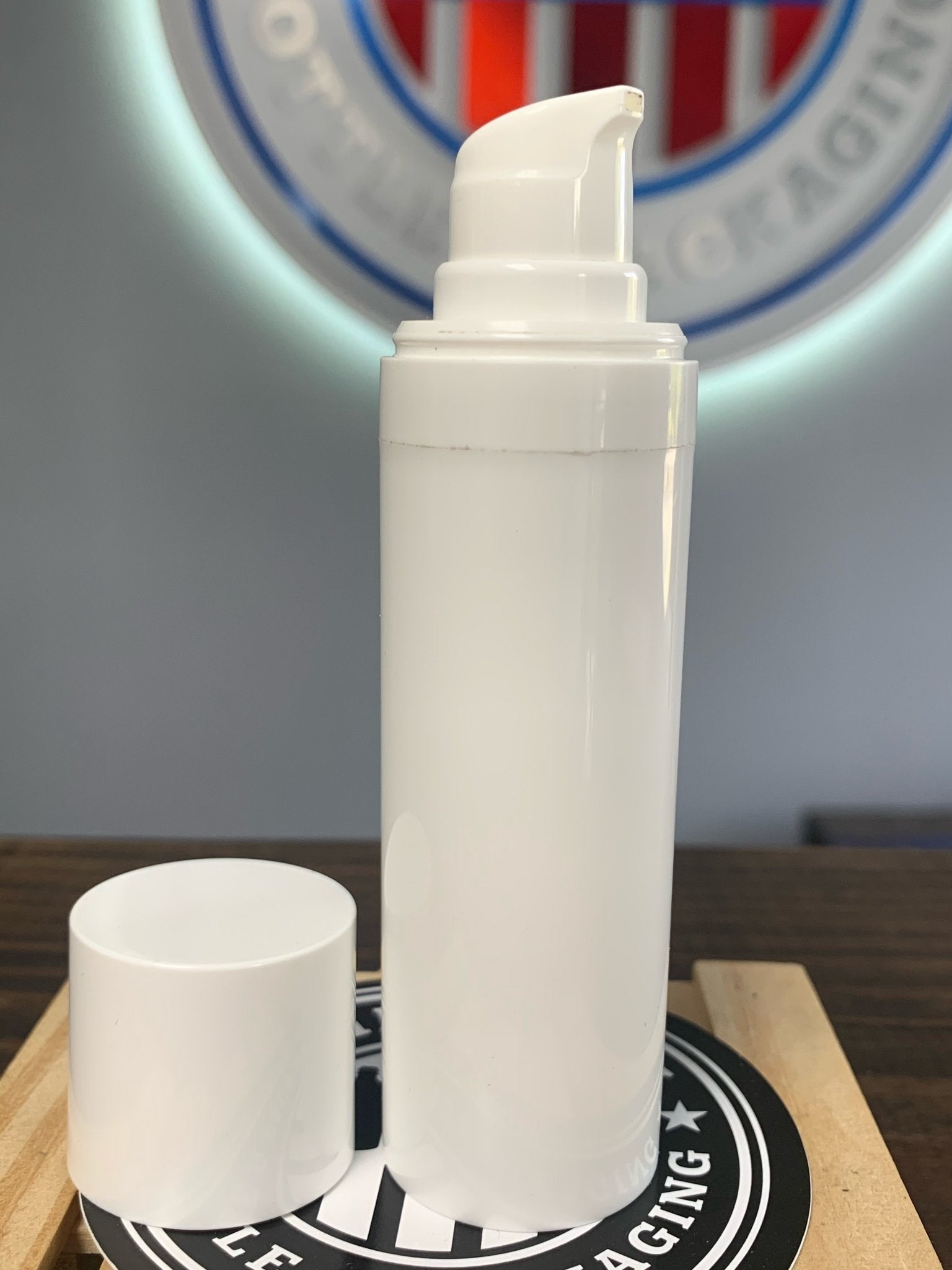 30ml White PP Airless Pump/Head/Dustcap - Top Fill - Cased 616 - Rock Bottom Bottles / Packaging Company LLC