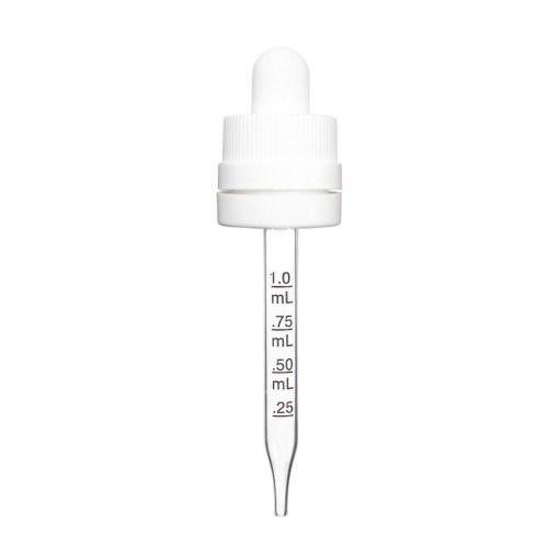 30ml White Super Droppers with Graduated Pipette - CASED 1400 - Rock Bottom Bottles / Packaging Company LLC