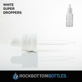30ml White Super Droppers with Graduated Pipette - CASED 330 - Rock Bottom Bottles / Packaging Company LLC
