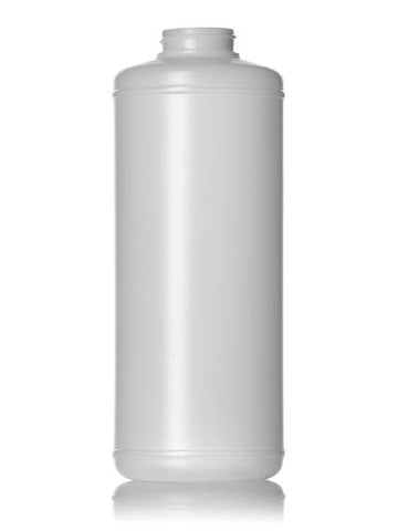 32 oz natural-colored HDPE cylinder round bottle with 38-400 neck finish - CASED 100 - Rock Bottom Bottles / Packaging Company LLC