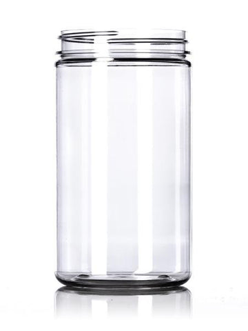32oz Clear PET Straight Wall Jar 89-400 Neck - CASED 105 - Rock Bottom Bottles / Packaging Company LLC
