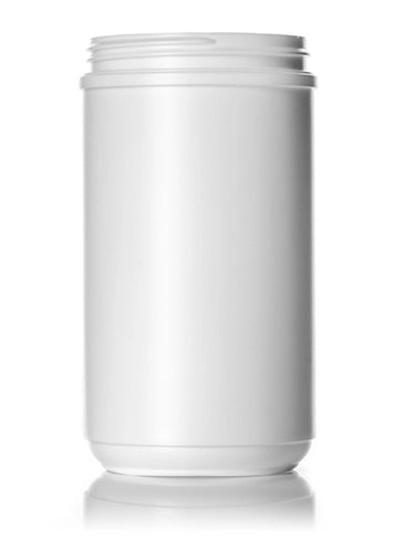 32oz White HDPE Jar with 89-400 Neck - Cased 108 - Rock Bottom Bottles / Packaging Company LLC