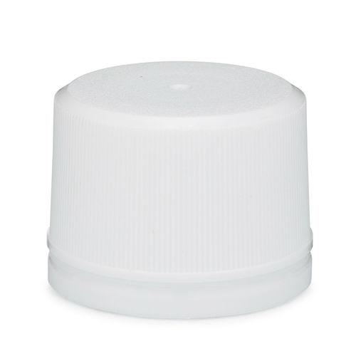 33mm White Polypropylene Tamper Evident Ribbed Cap packed 1200/carton - Rock Bottom Bottles / Packaging Company LLC
