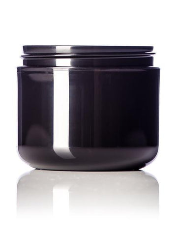 4 oz black PP double wall round base jar with 70-400 neck finish - CASED 240 - Rock Bottom Bottles / Packaging Company LLC