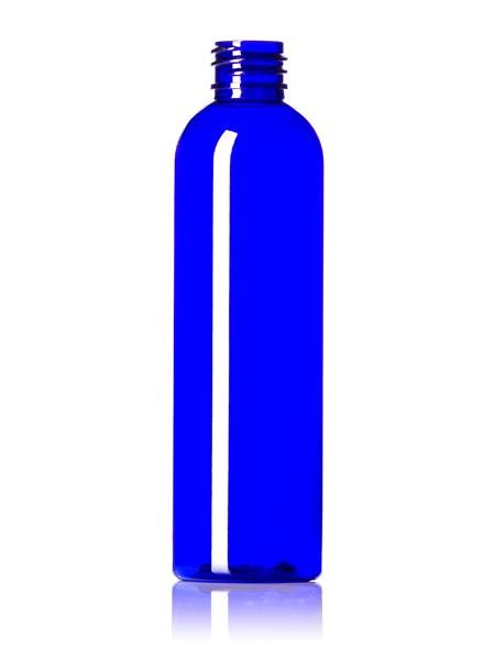 4 oz cobalt blue PET plastic bullet round bottle with 20-410 neck finish - Cased 744 - Rock Bottom Bottles / Packaging Company LLC