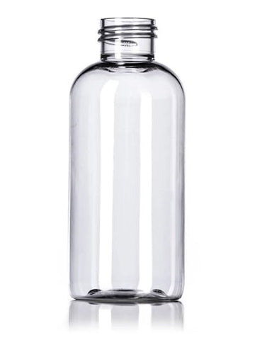4oz Clear PET Boston Round Bottle with 24-410 Neck Finish - Cased 416 - Rock Bottom Bottles / Packaging Company LLC