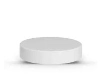 58-400 White Smooth Skirt Lid with PS Liner - Rock Bottom Bottles / Packaging Company LLC