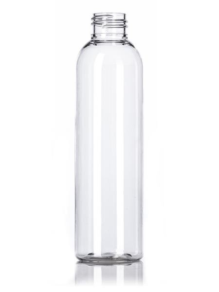 6 oz clear PET cosmo round bottle with 20-410 neck finish - 375 per case - Rock Bottom Bottles / Packaging Company LLC